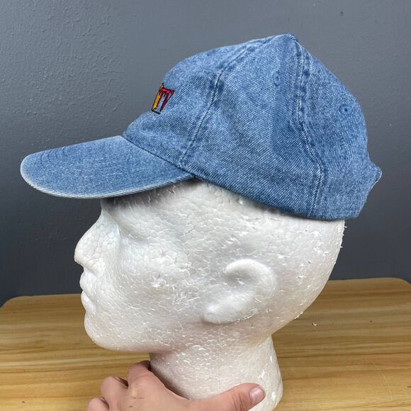 RFD-TV Denim Baseball Cap Unisex Adjustable Blue Embroidered Logo Hat Outdoor - Picture 5 of 7